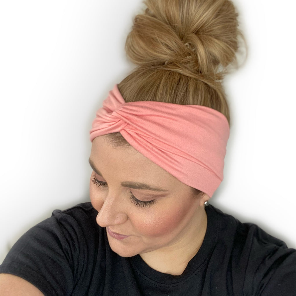 Peachy Pink Twist Turban Headband