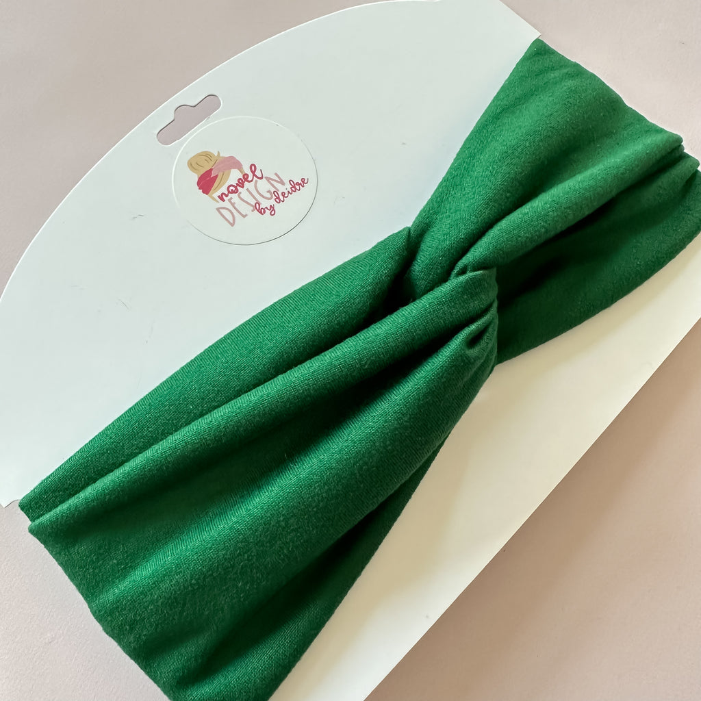Emerald Green twist turban fabric headband for women
