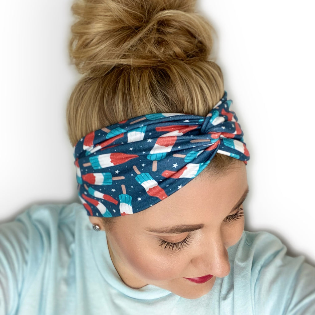 Patriotic Popsicles Twist Turban Headband
