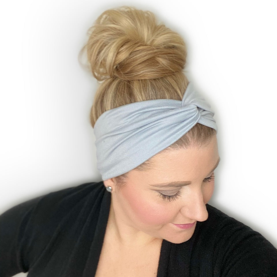 Silver Gray Fabric Headband for Women