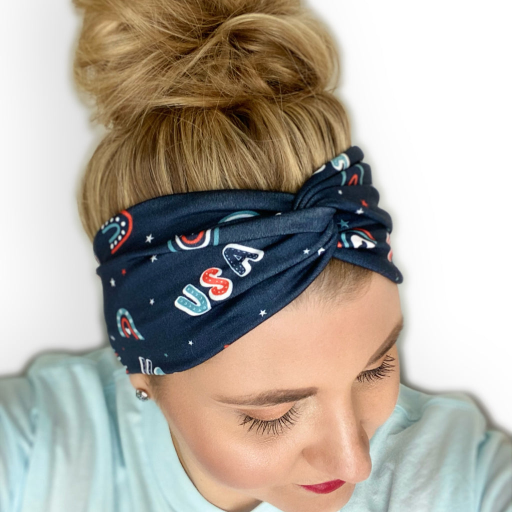 USA Patriotic Fabric Headband for women