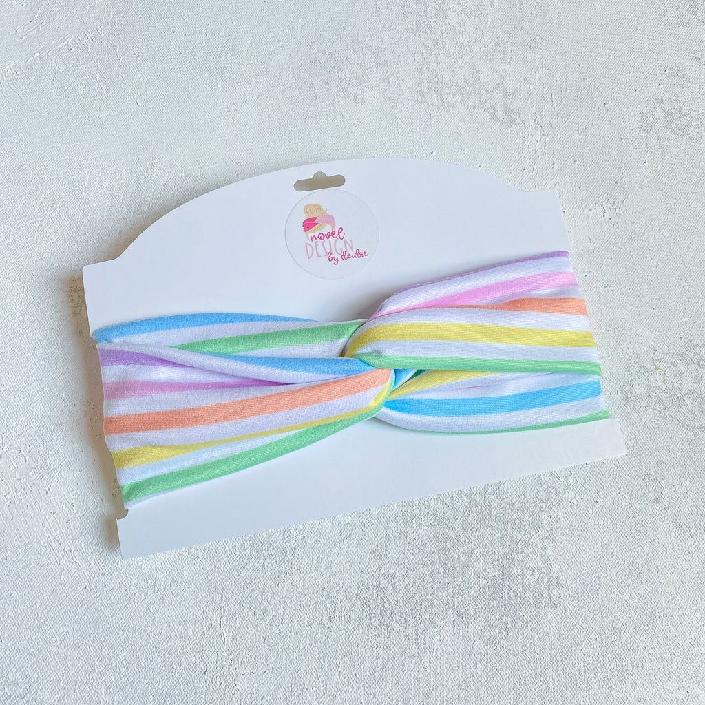 Pastel Rainbow Twist Turban Headband