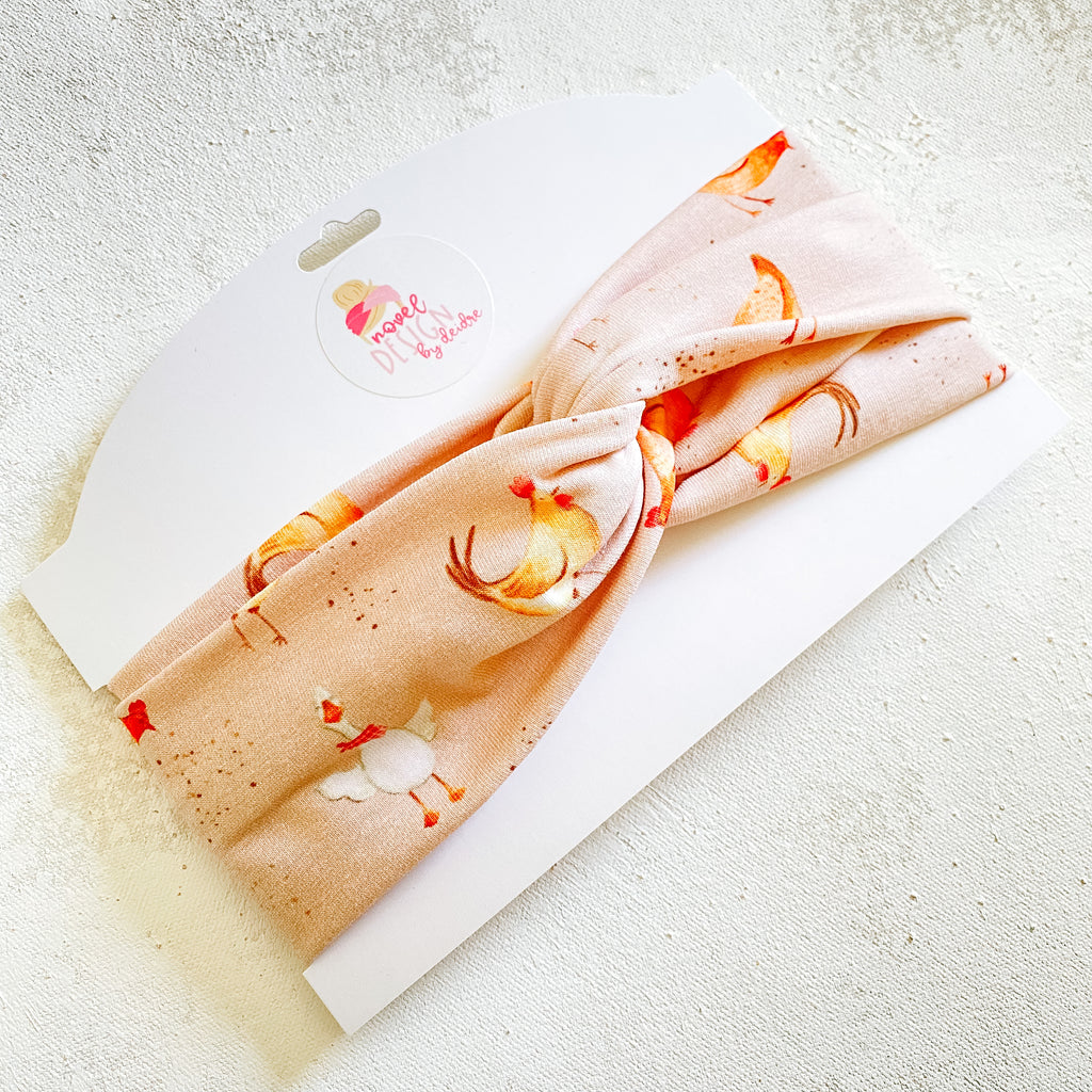Chicken, Chicken, Goose Twist Turban Headband