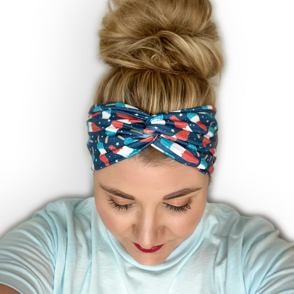 Patriotic Popsicles Twist Turban Headband