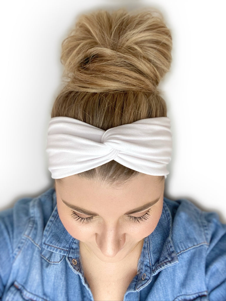 White Twist Turban Headband